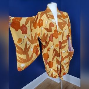 Japanese silk Haori jacket in autumn colors